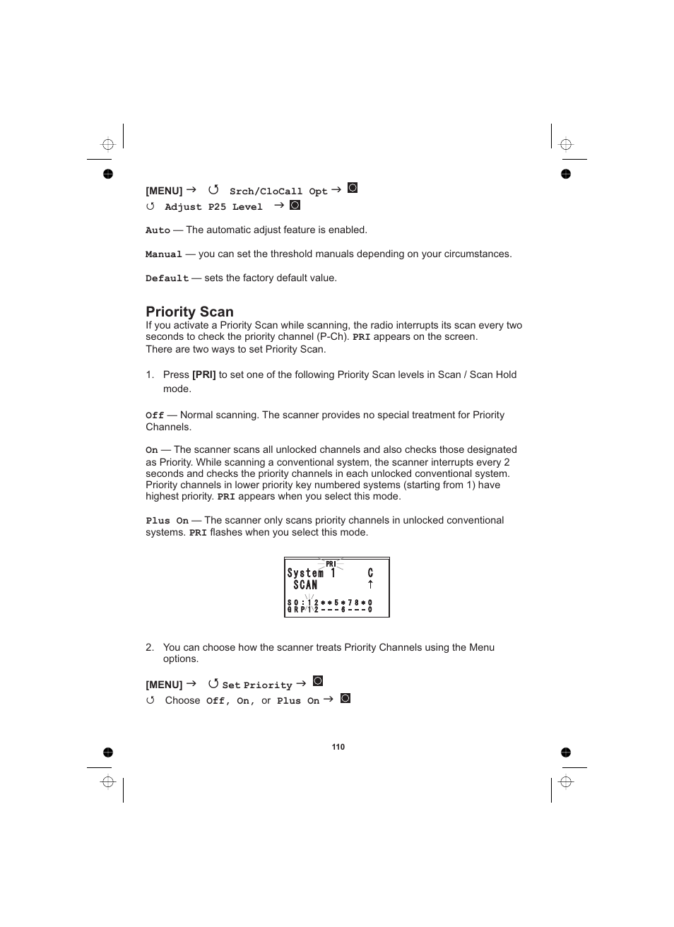 Priority scan | Uniden UBCD996T User Manual | Page 110 / 176