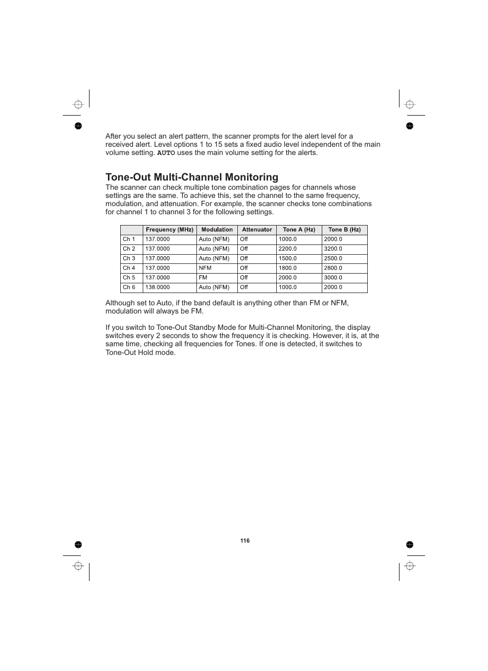 Tone-out multi-channel monitoring | Uniden UBCD996T User Manual | Page 116 / 176