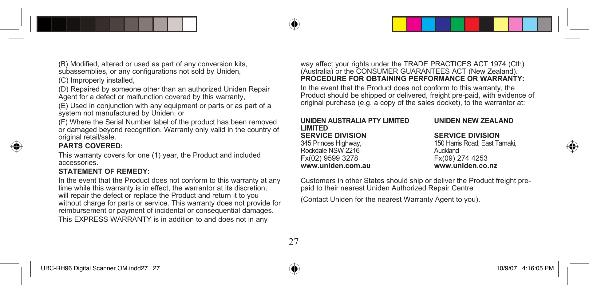 Uniden UBCD996T User Manual | Page 175 / 176