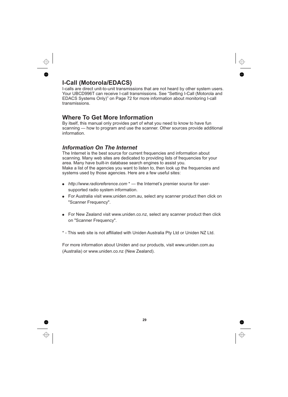 Uniden UBCD996T User Manual | Page 29 / 176