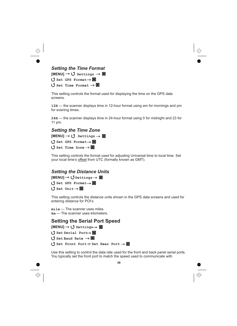 Setting the serial port speed | Uniden UBCD996T User Manual | Page 58 / 176