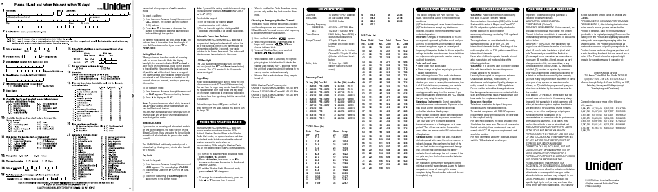 Uniden GMR2099-2CK User Manual | Page 2 / 2