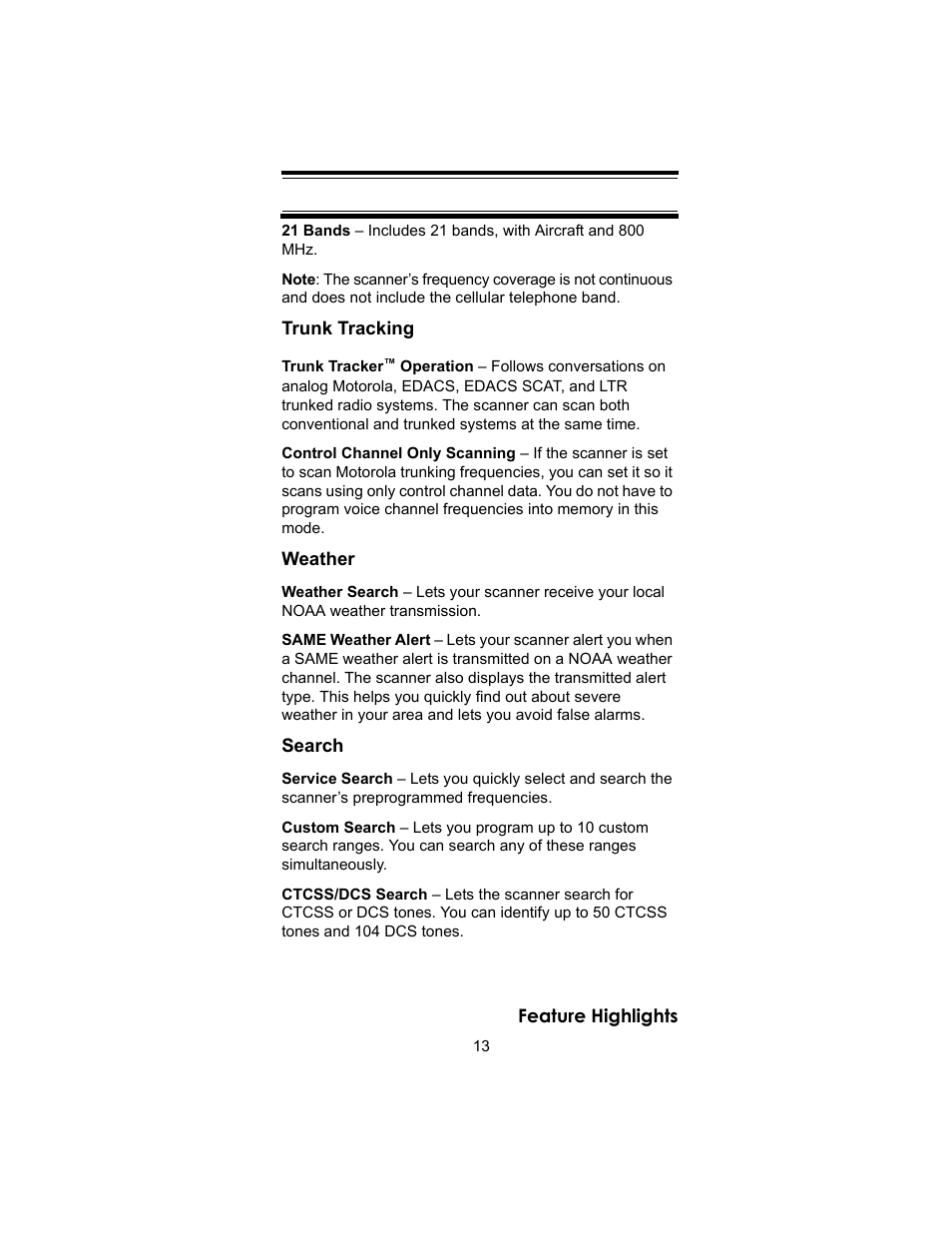 Uniden BC246T User Manual | Page 13 / 140