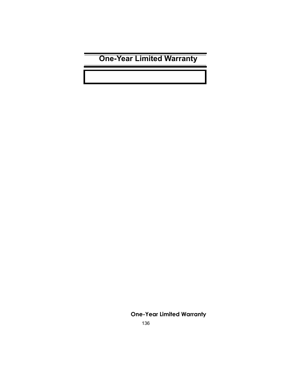 One-year limited warranty | Uniden BC246T User Manual | Page 136 / 140