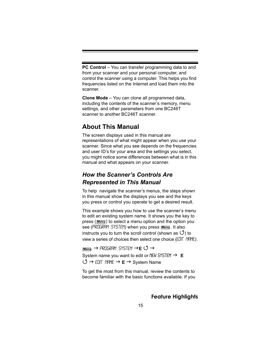 About this manual | Uniden BC246T User Manual | Page 15 / 140