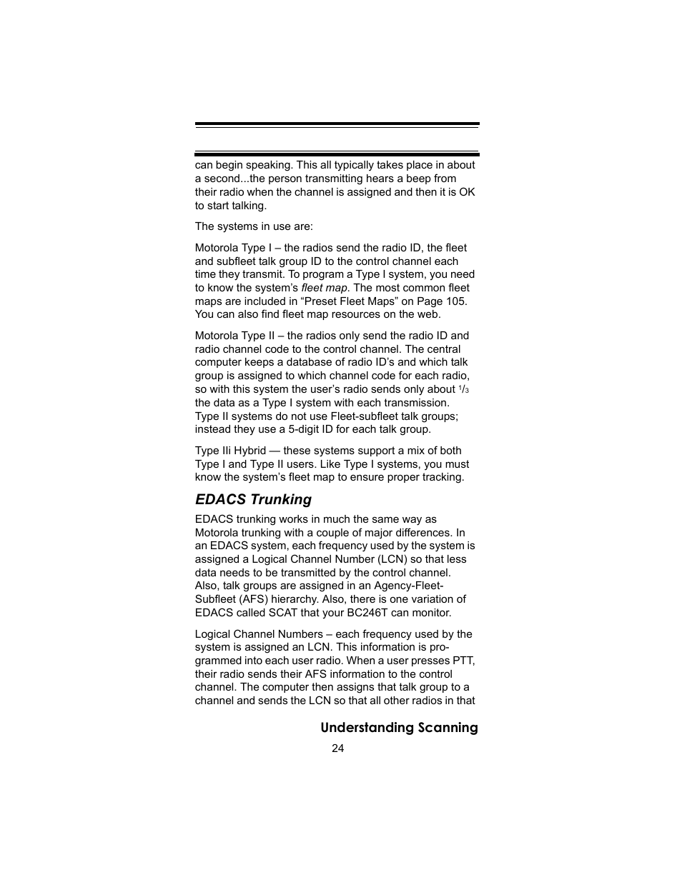 Edacs trunking | Uniden BC246T User Manual | Page 24 / 140