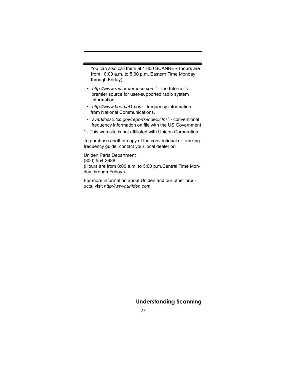 Uniden BC246T User Manual | Page 27 / 140