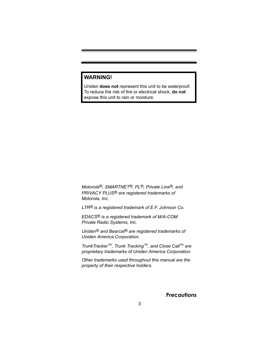 Uniden BC246T User Manual | Page 3 / 140