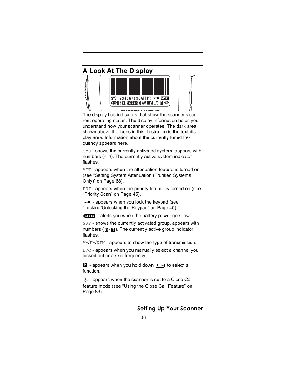 A look at the display | Uniden BC246T User Manual | Page 38 / 140