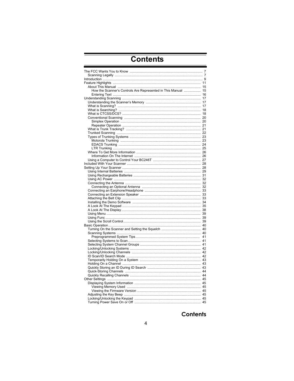 Uniden BC246T User Manual | Page 4 / 140