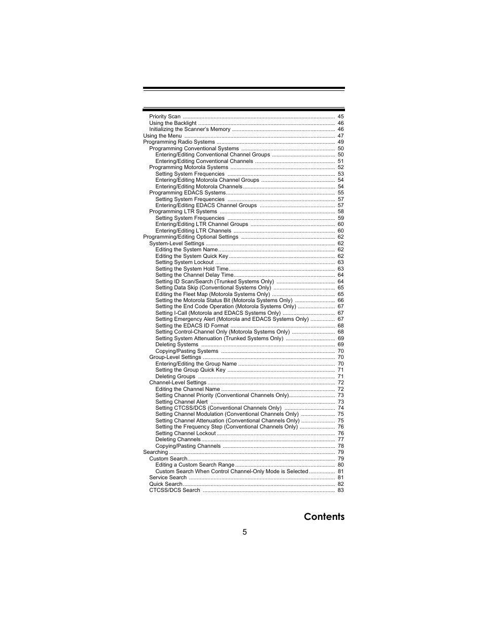 Uniden BC246T User Manual | Page 5 / 140