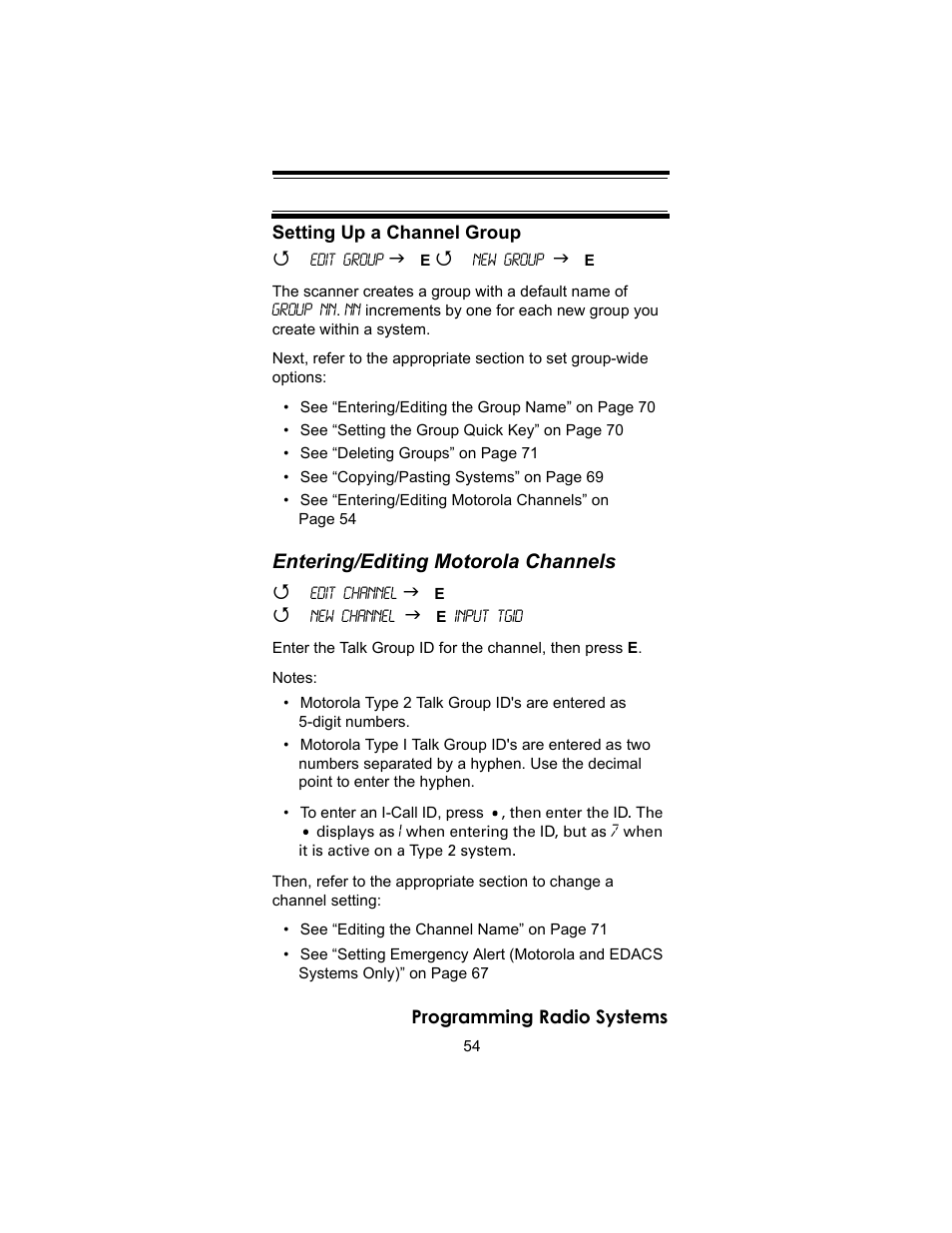 Entering/editing motorola channels | Uniden BC246T User Manual | Page 54 / 140