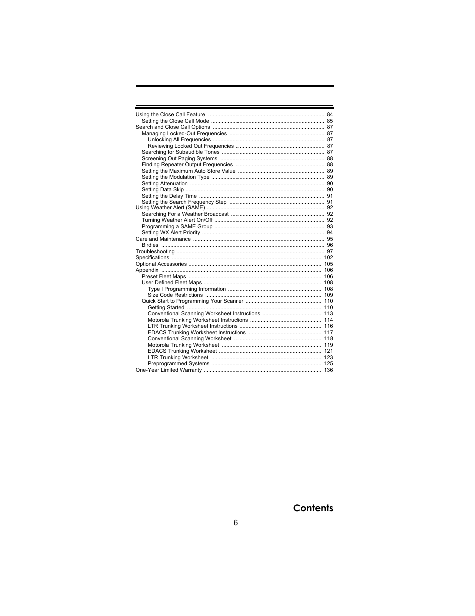 Uniden BC246T User Manual | Page 6 / 140