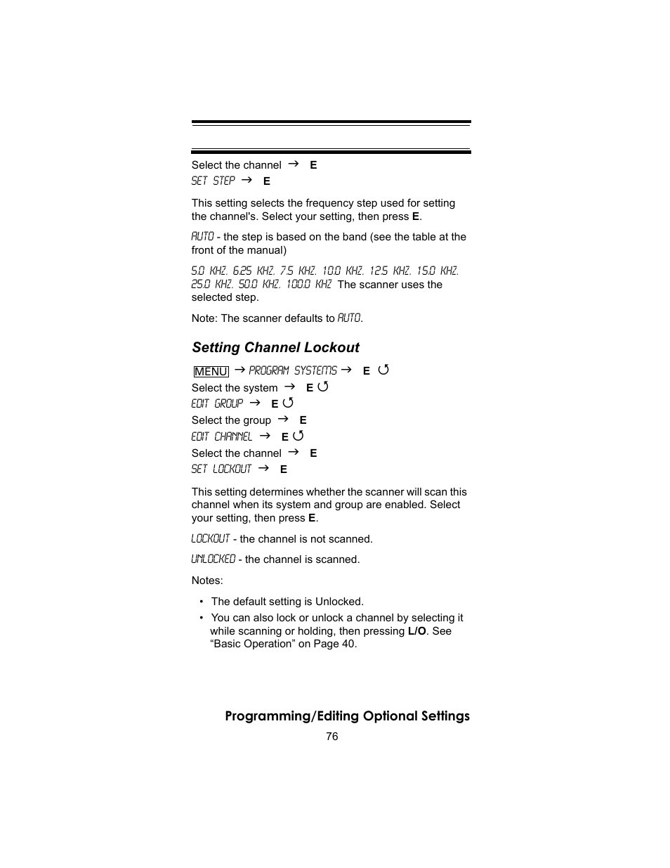 Setting channel lockout | Uniden BC246T User Manual | Page 76 / 140