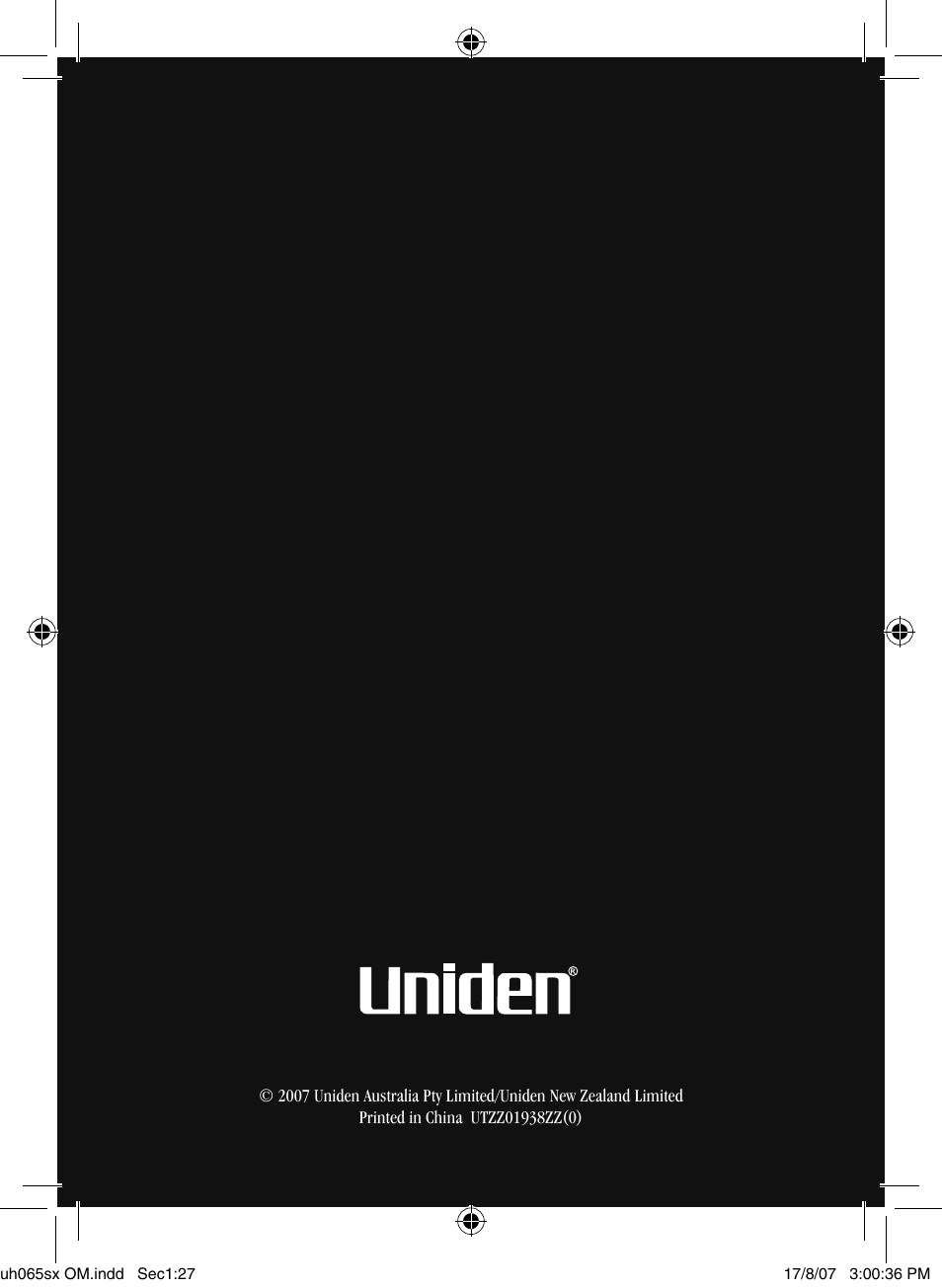 Uniden uh065sx User Manual | Page 28 / 28