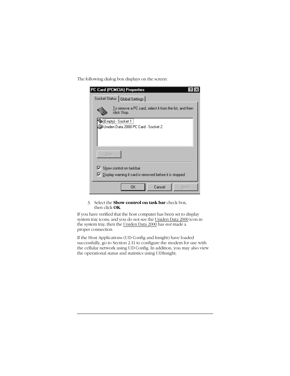 Uniden Data 2000 Wireless CDPD PC Card User Manual | Page 19 / 99