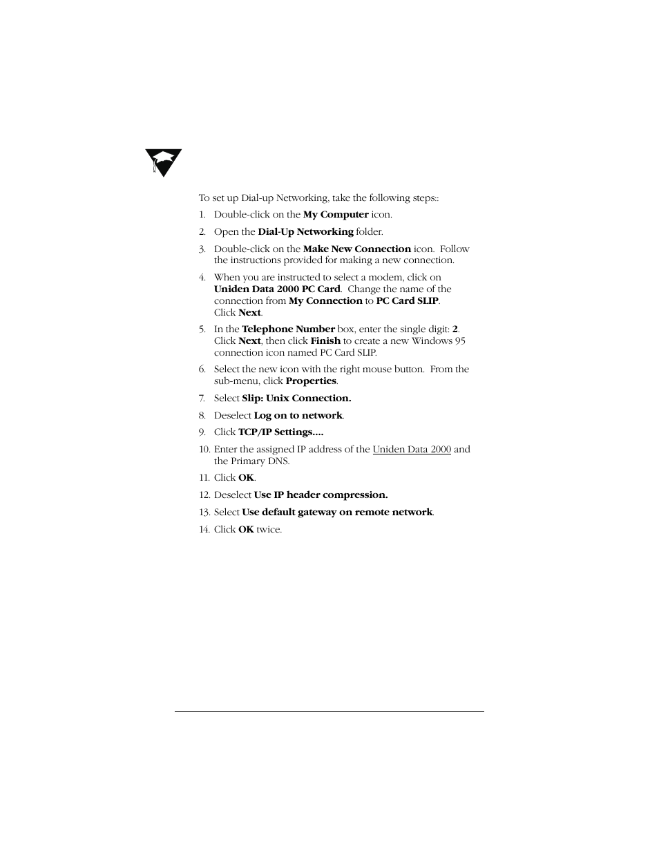 Uniden Data 2000 Wireless CDPD PC Card User Manual | Page 22 / 99