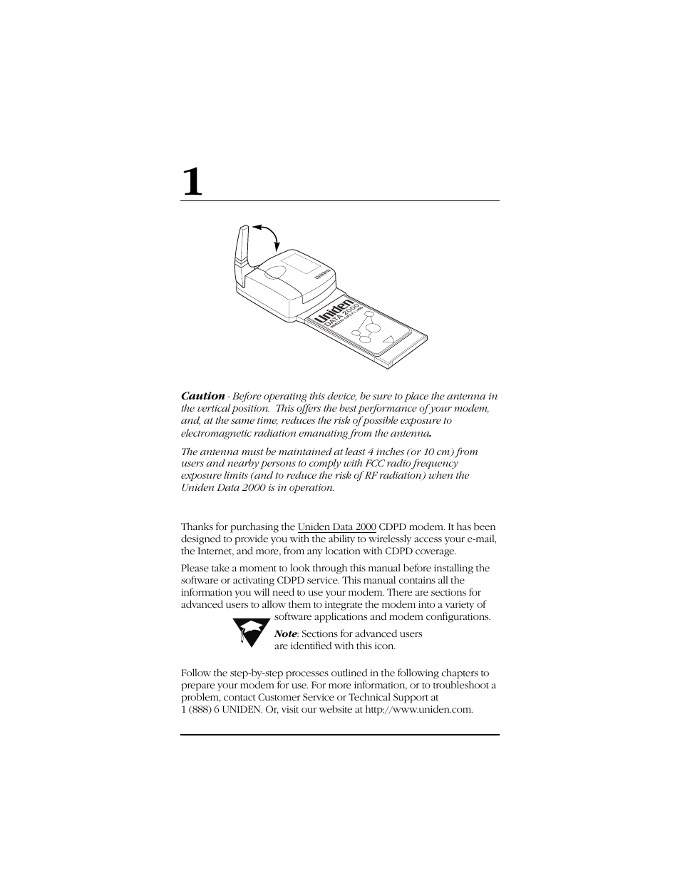 Uniden data 2000 introduction | Uniden Data 2000 Wireless CDPD PC Card User Manual | Page 3 / 99