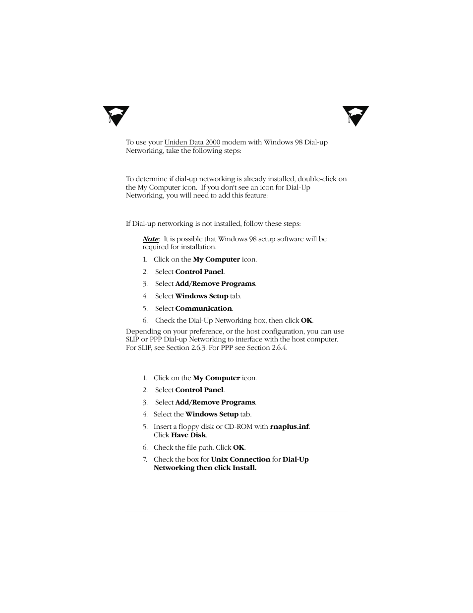 6 using windows 98 dial-up networking | Uniden Data 2000 Wireless CDPD PC Card User Manual | Page 33 / 99