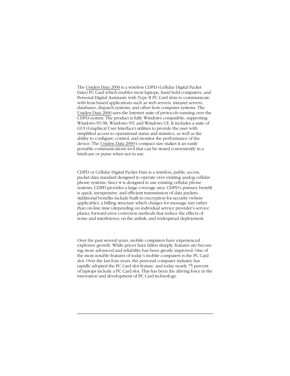 Uniden Data 2000 Wireless CDPD PC Card User Manual | Page 4 / 99