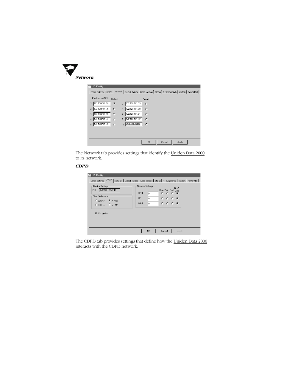 Uniden Data 2000 Wireless CDPD PC Card User Manual | Page 70 / 99