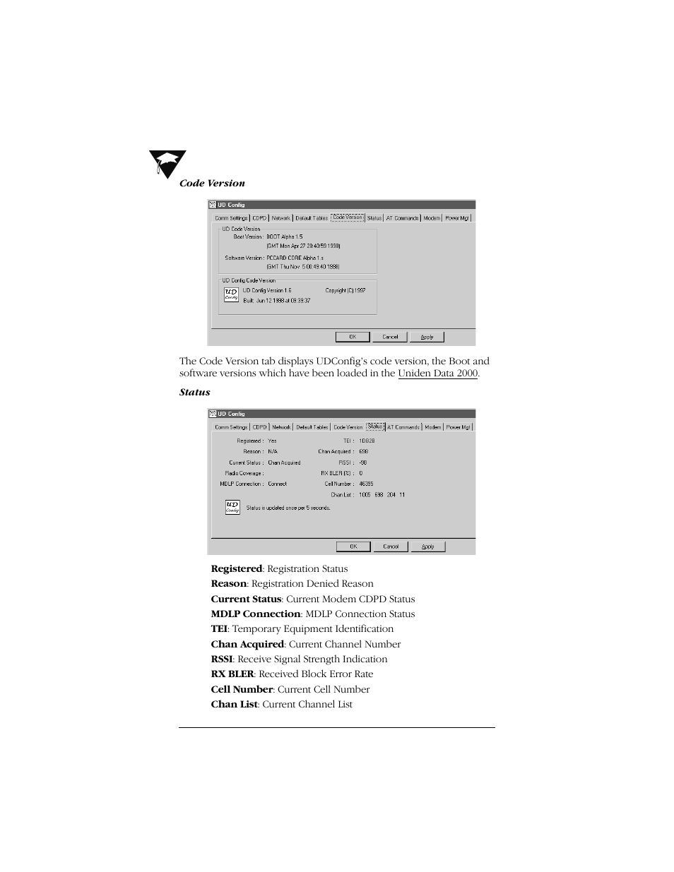 Uniden Data 2000 Wireless CDPD PC Card User Manual | Page 72 / 99