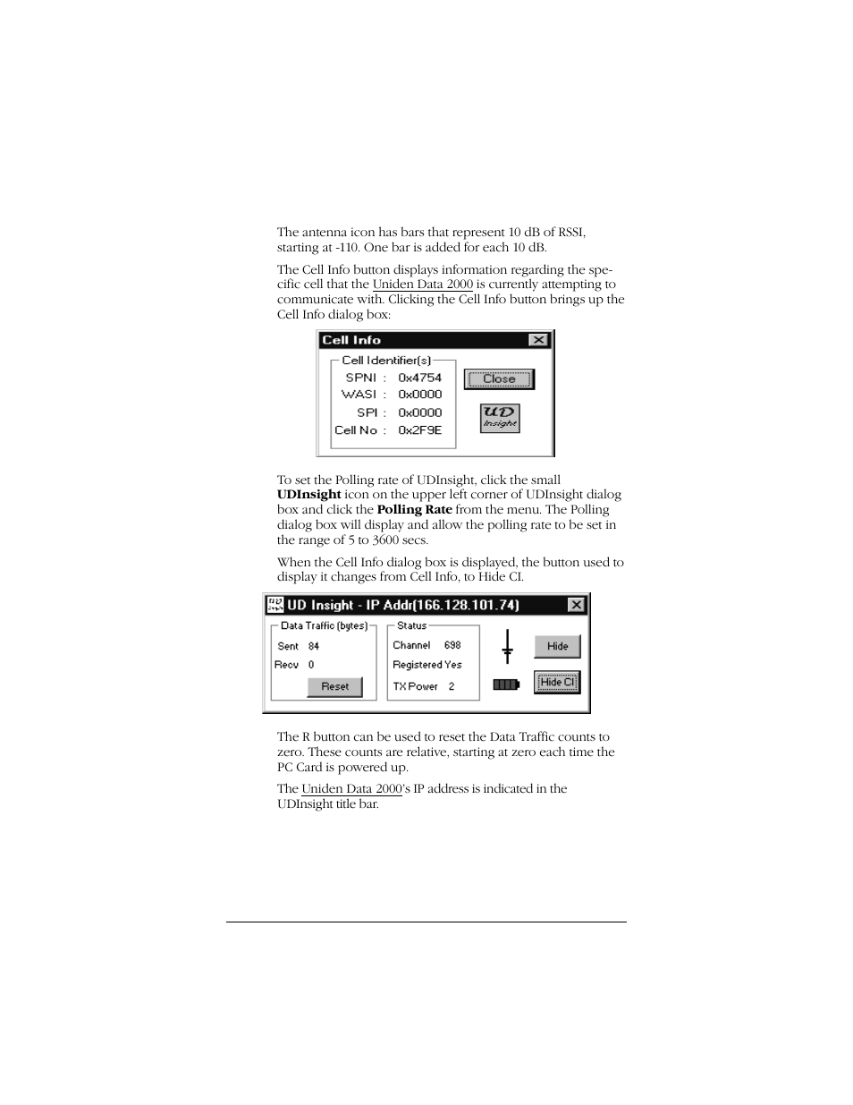 Uniden Data 2000 Wireless CDPD PC Card User Manual | Page 74 / 99