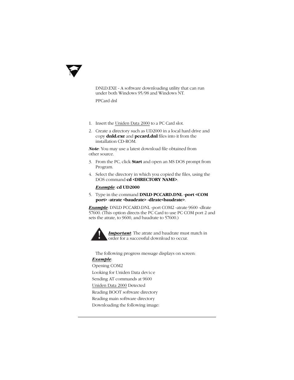 Uniden Data 2000 Wireless CDPD PC Card User Manual | Page 80 / 99