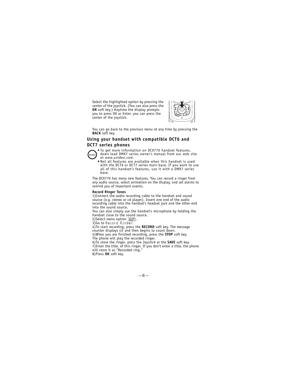 Uniden DCX 770 User Manual | Page 6 / 12