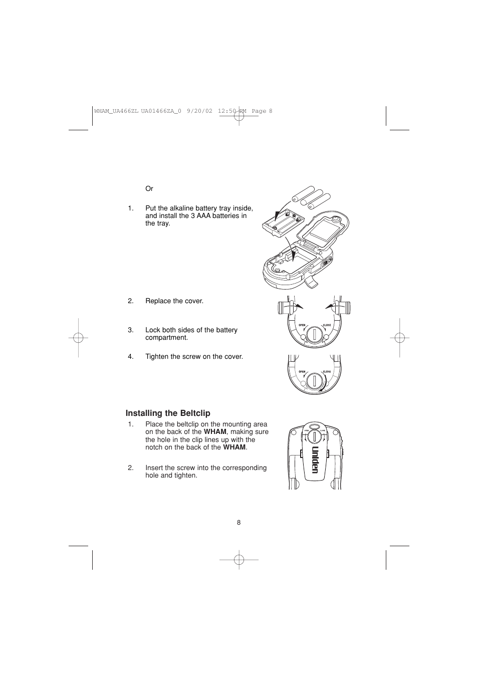 Uniden UA466ZL User Manual | Page 10 / 20