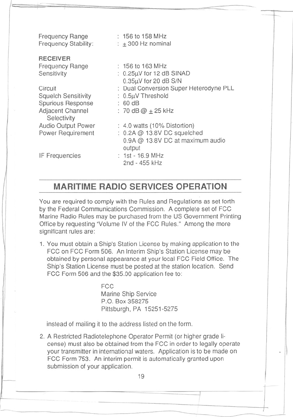 Maritime radio services operation | Uniden PRESIDENT LTD 950 User Manual | Page 21 / 33