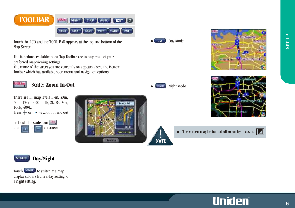 Toolbar | Uniden GNS8400 User Manual | Page 13 / 46