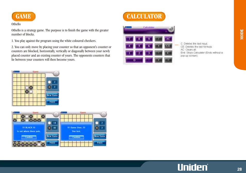 Game calculator | Uniden GNS8400 User Manual | Page 35 / 46