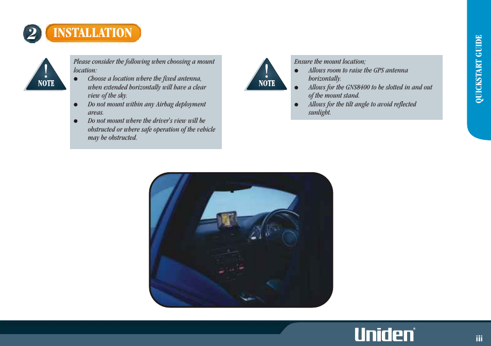 Installation | Uniden GNS8400 User Manual | Page 5 / 46