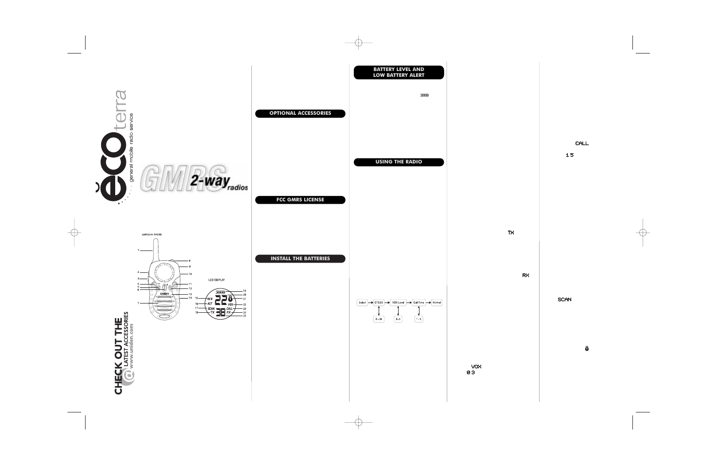 Uniden GMRS540 User Manual | 2 pages