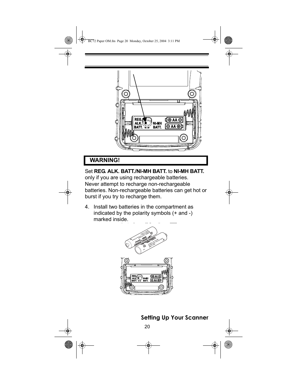 Racing Electronics BC72XLT User Manual | Page 20 / 62