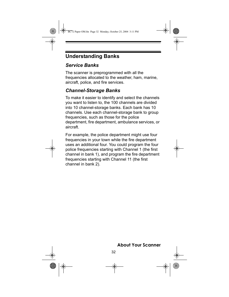 Understanding banks | Racing Electronics BC72XLT User Manual | Page 32 / 62