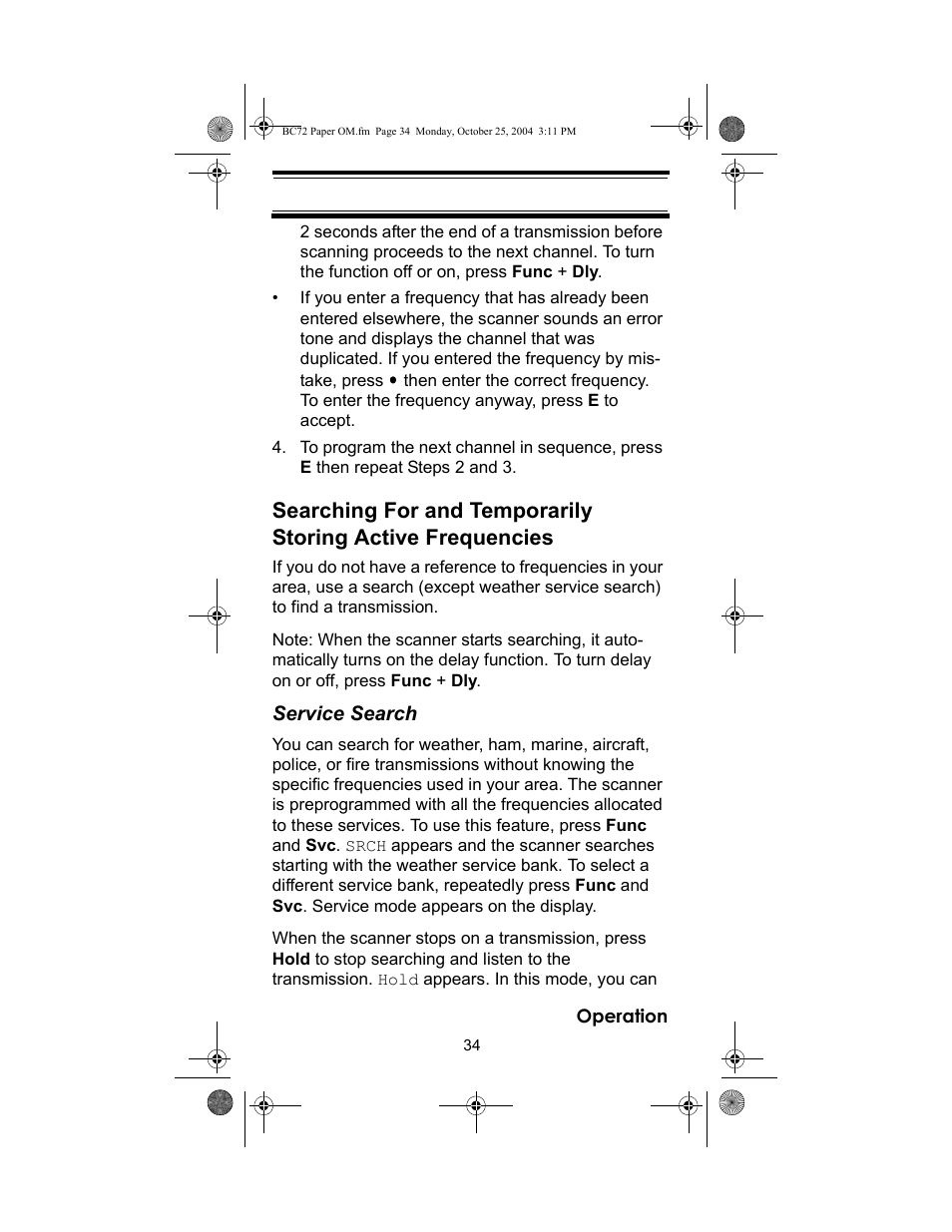 Racing Electronics BC72XLT User Manual | Page 34 / 62