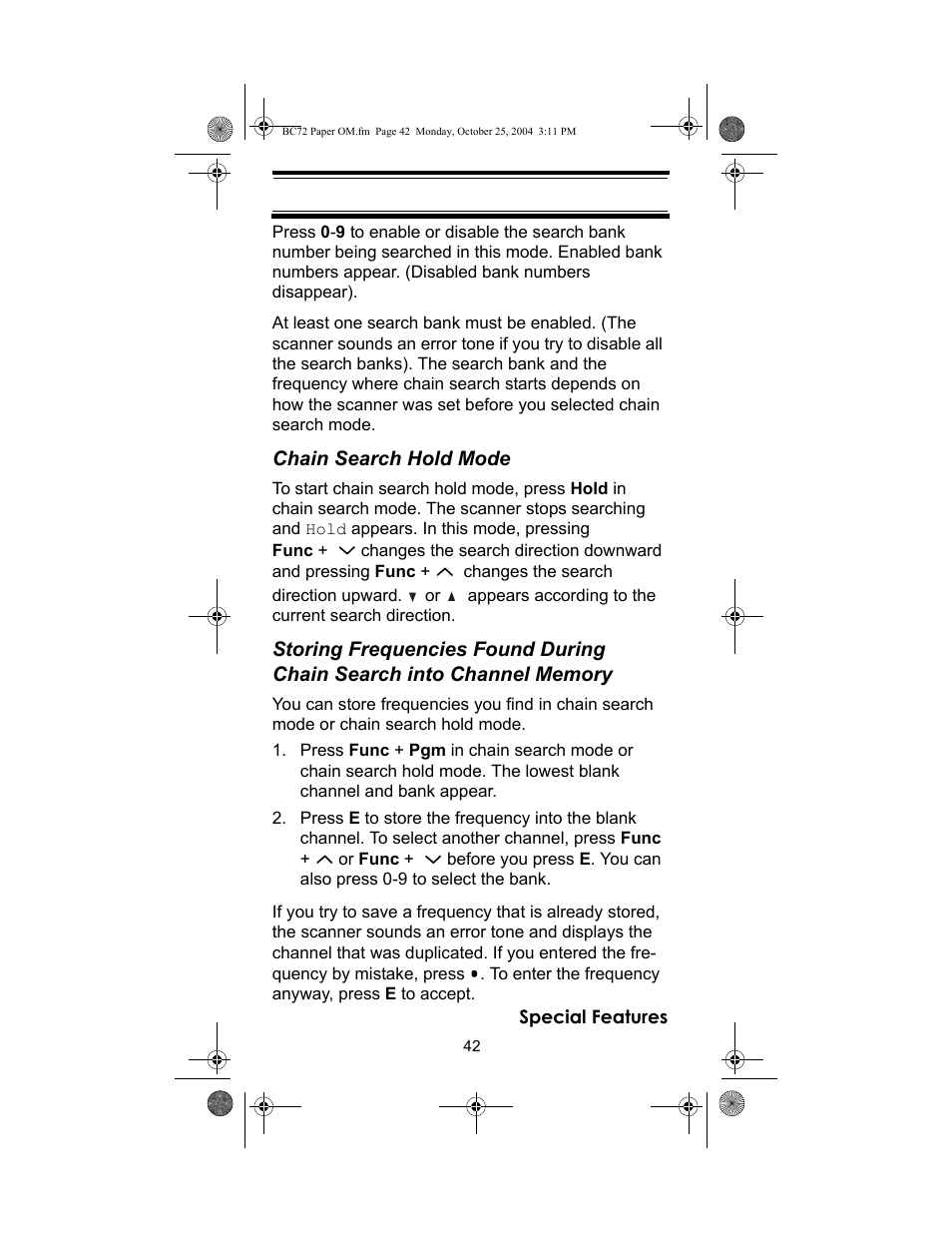 Racing Electronics BC72XLT User Manual | Page 42 / 62