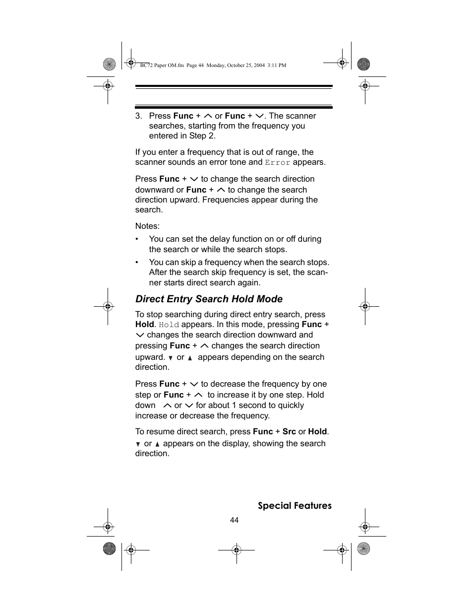 Racing Electronics BC72XLT User Manual | Page 44 / 62