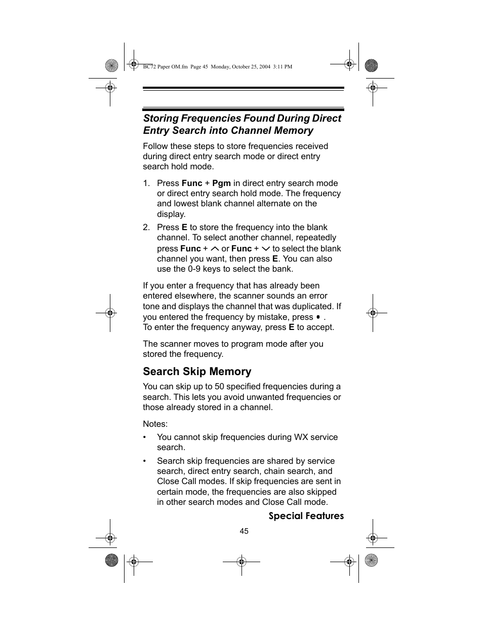 Racing Electronics BC72XLT User Manual | Page 45 / 62
