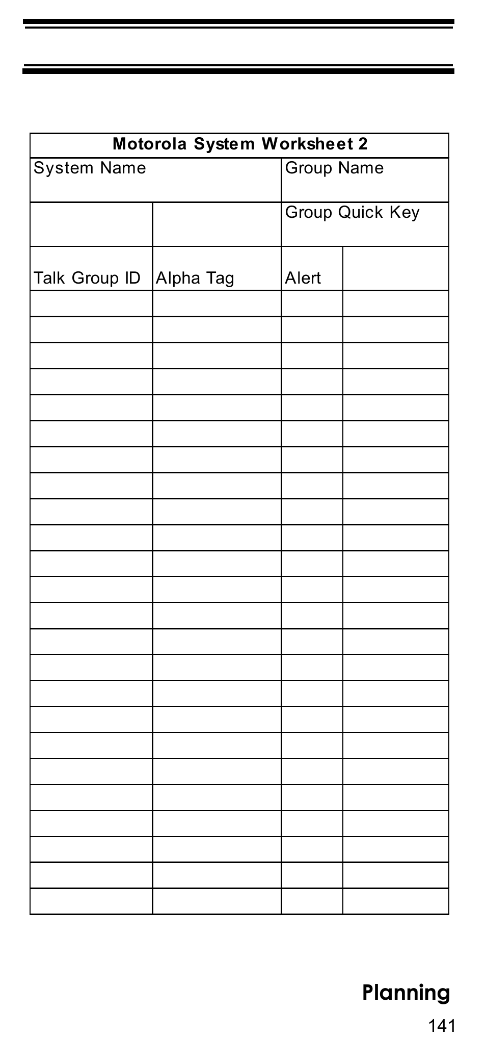 Planning | Uniden BCD396T User Manual | Page 141 / 154