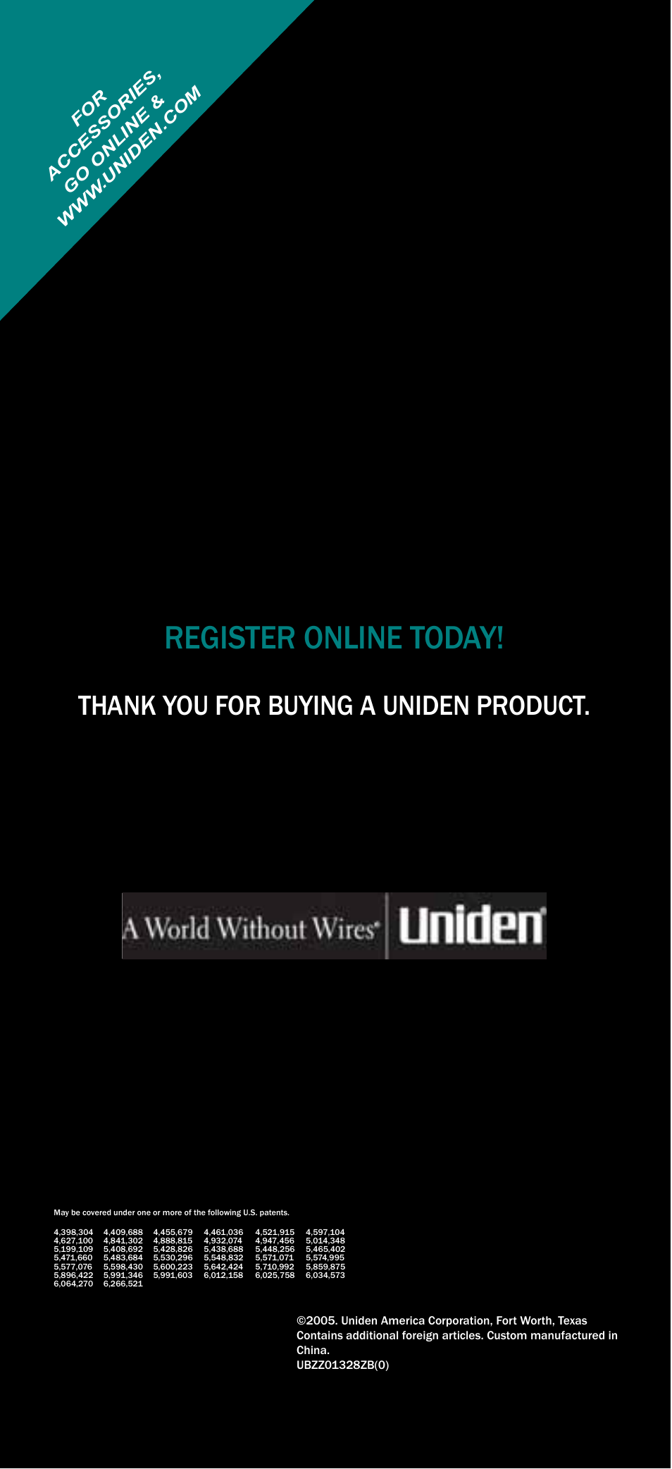 Register online today | Uniden BCD396T User Manual | Page 154 / 154