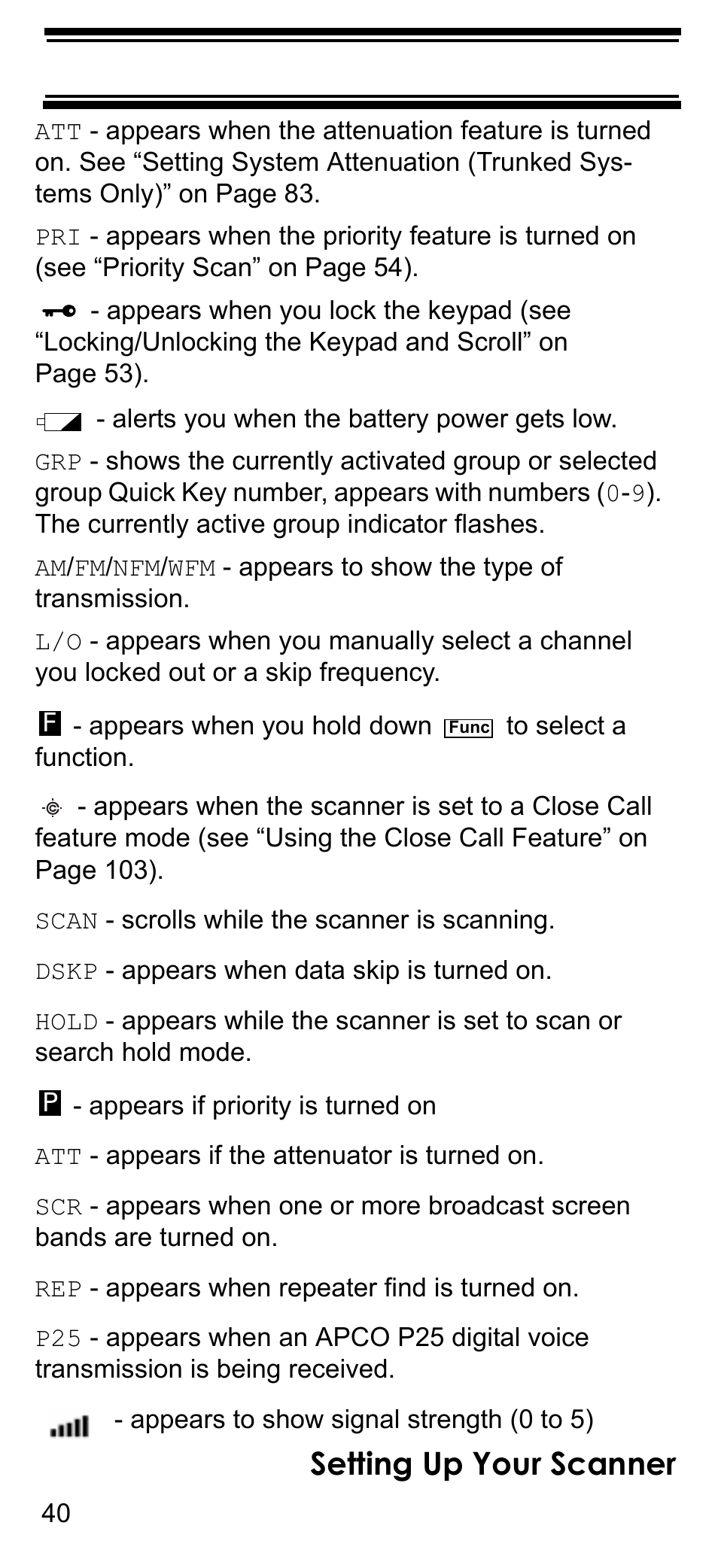 Setting up your scanner | Uniden BCD396T User Manual | Page 40 / 154