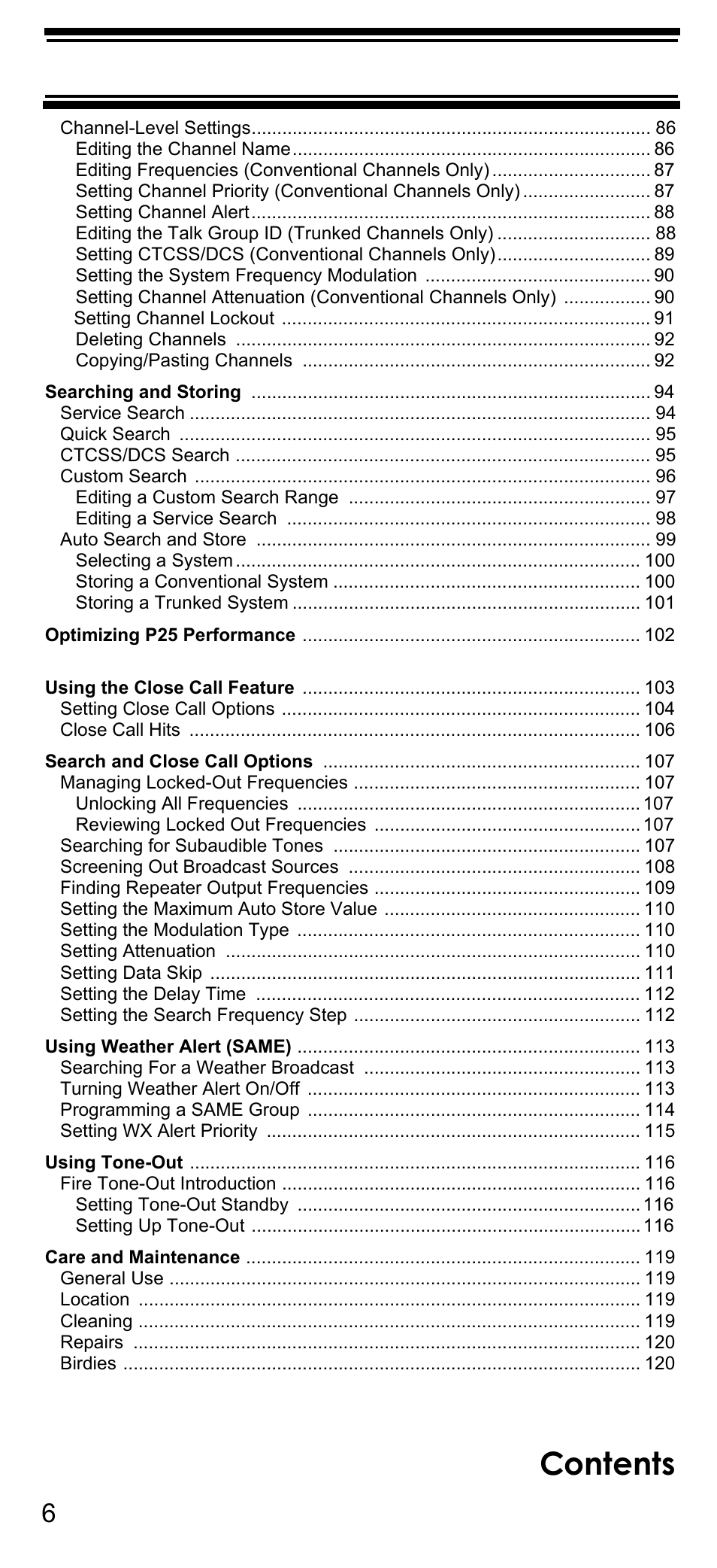 Uniden BCD396T User Manual | Page 6 / 154