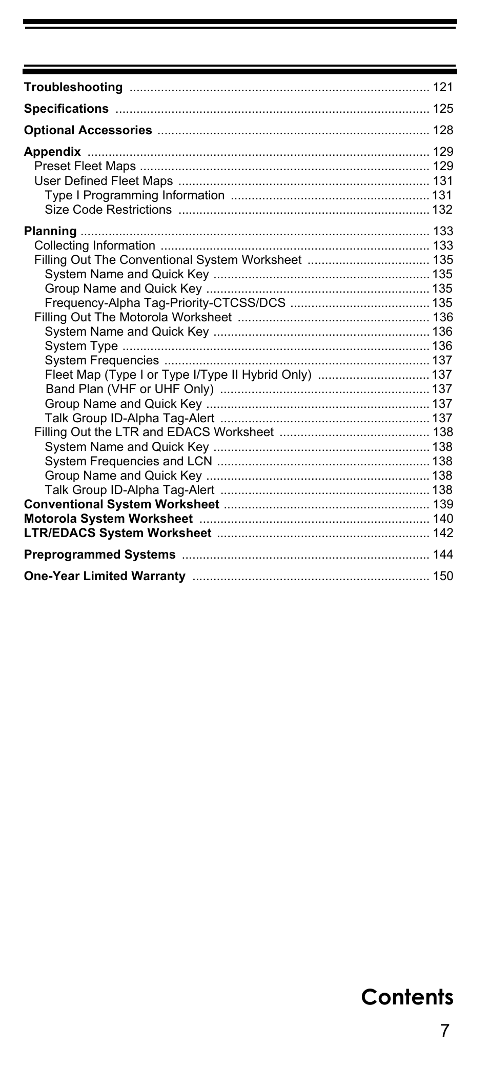 Uniden BCD396T User Manual | Page 7 / 154