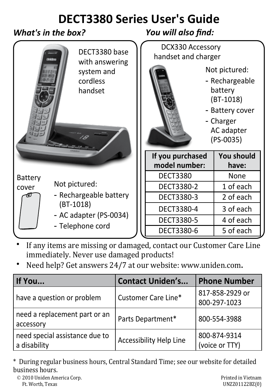 Uniden DECT3380 User Manual | 40 pages