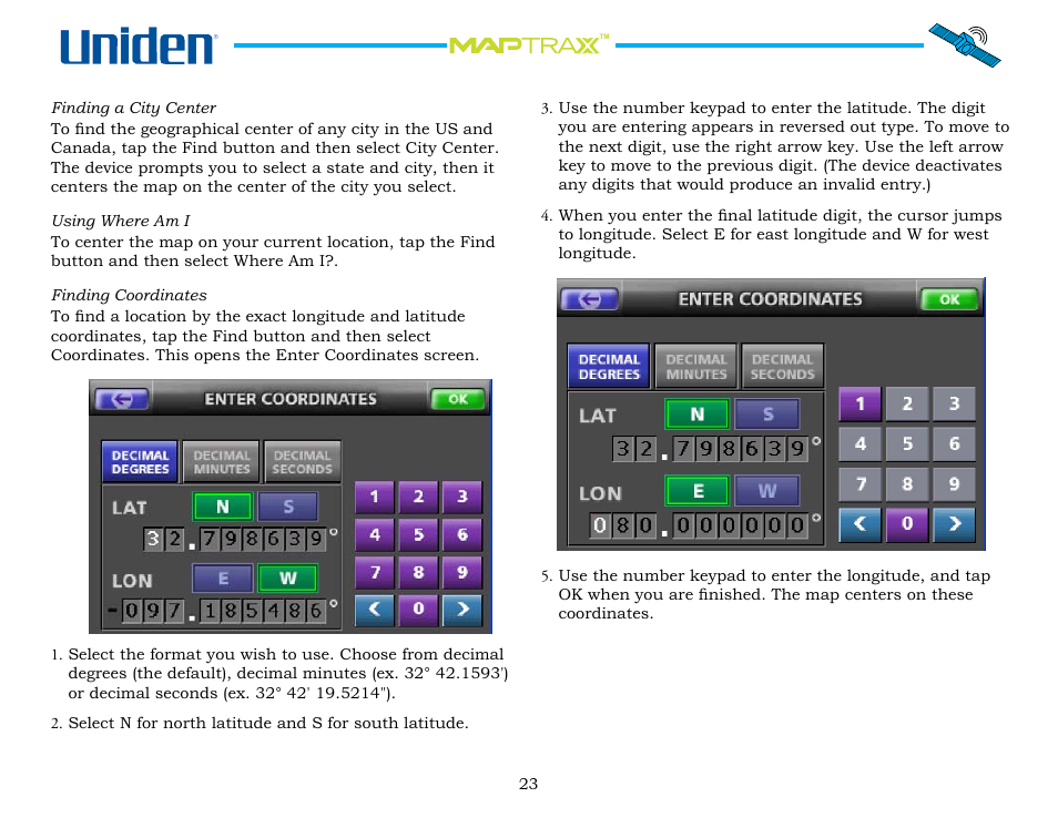 Uniden Maptrax GPS352 User Manual | Page 23 / 35