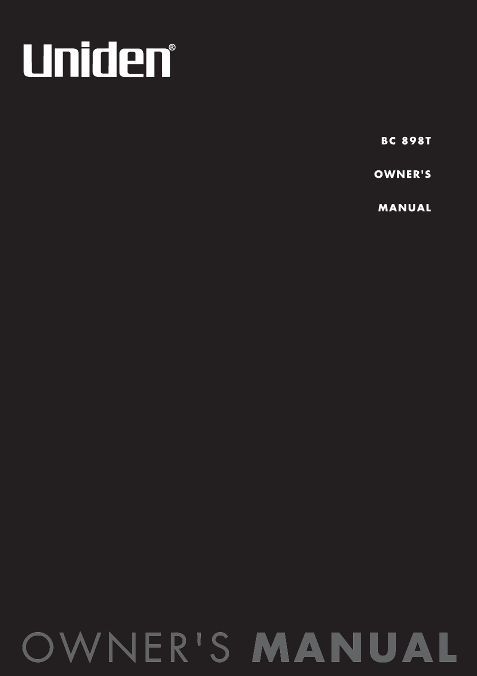 Uniden BC898T User Manual | 64 pages