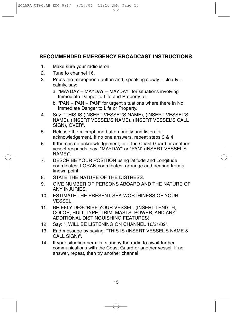 Uniden Solara DSC User Manual | Page 17 / 32